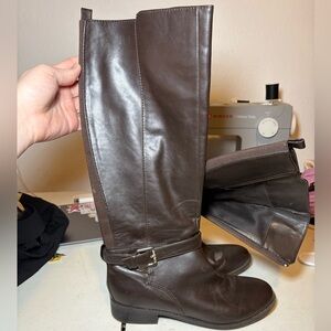 Nine West Knee-High Riding Boots with Buckle Detail